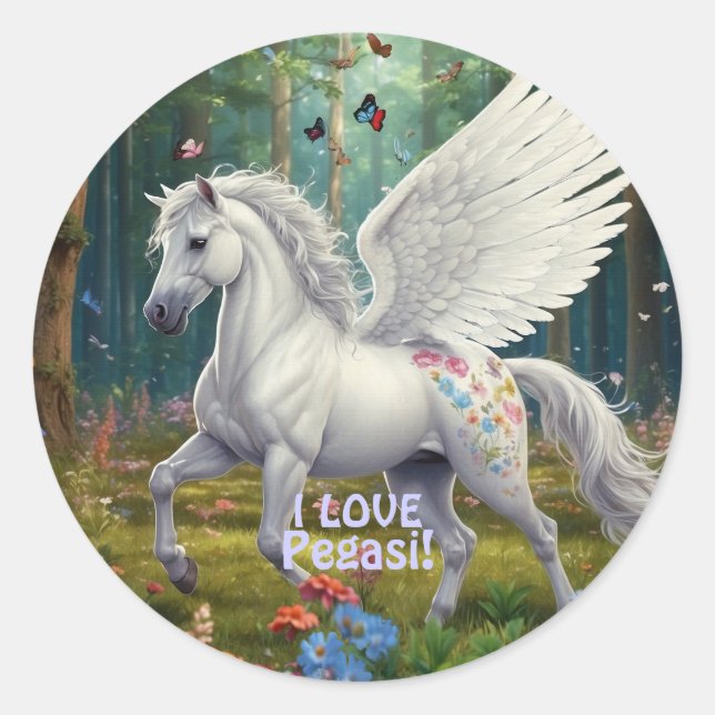 ME ENCANTA PEGASI Bellos Pegatinas Pegasus (Anverso)