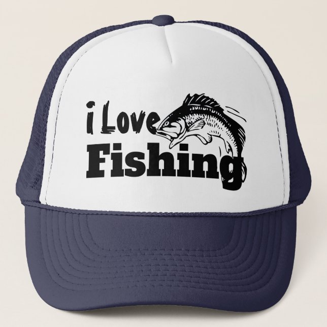 Me encanta pescar gorro de camión (Anverso)