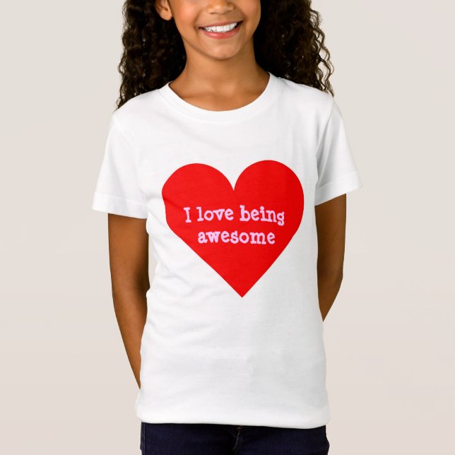 Me encanta ser una camiseta con corazón impresiona (Anverso)