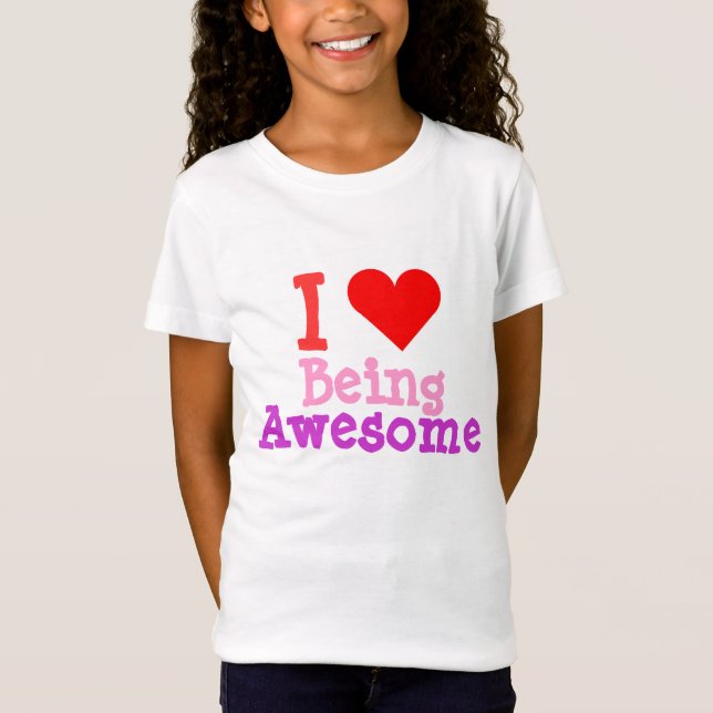 Me encanta ser una camiseta con corazón impresiona (Anverso)