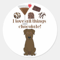 ¡Me encanta todo el chocolate! Pegatinas divertido