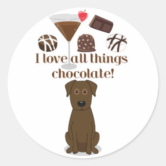 ¡Me encanta todo el chocolate! Pegatinas divertido