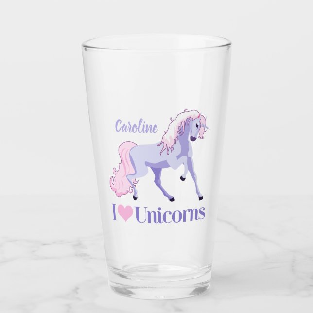 Me encanta Unicornio, un Personalizado lindo (Anverso)