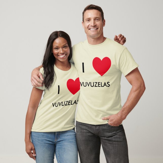 ¡Me encanta VUVUZELAS! Corazón VUVUZELAS camisetas (Unisexo)