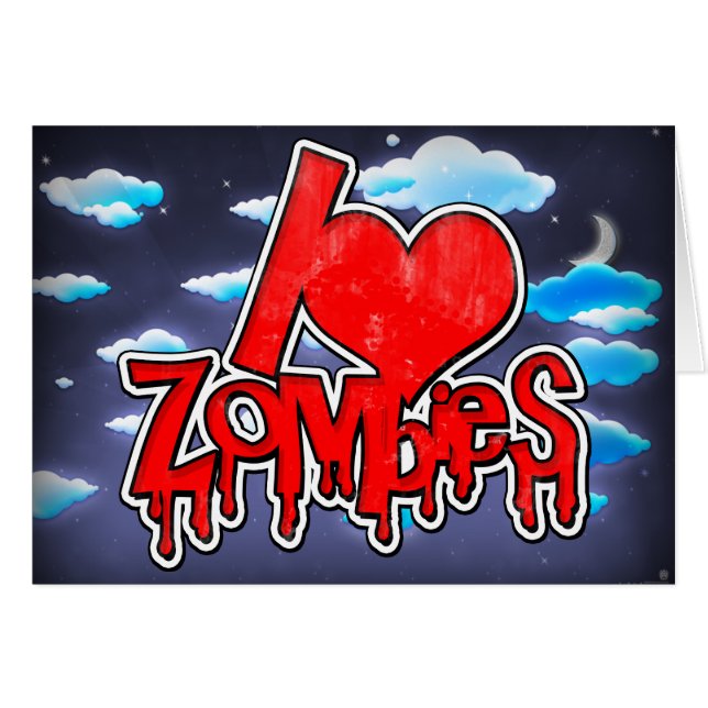 Me encanta Zombies Rojo (Anverso (Horizontal))