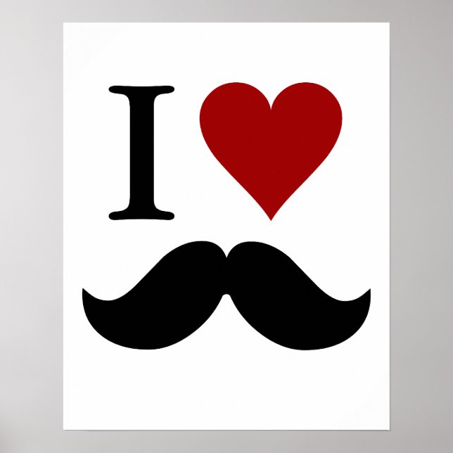 Me encantan las bigotes impresos o posters (Frente)
