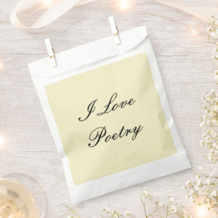 Me encantan las bolsas de favores de poesía (crema