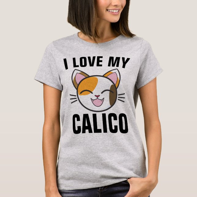 ME ENCANTAN LAS Camisetas CAT DE CALICO (Anverso)