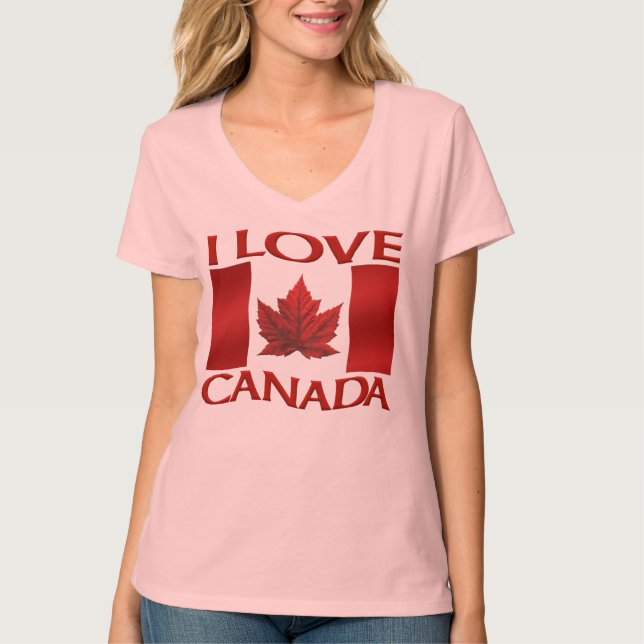 Me encantan las camisetas de Canadá femenino (Anverso)