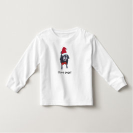 Me encantan las camisetas de pug de Navidades para