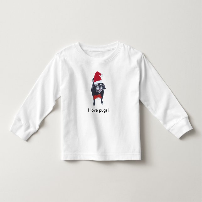 Me encantan las camisetas de pug de Navidades para (Anverso)