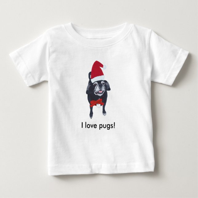 Me encantan las camisetas de pug de Navidades para (Anverso)