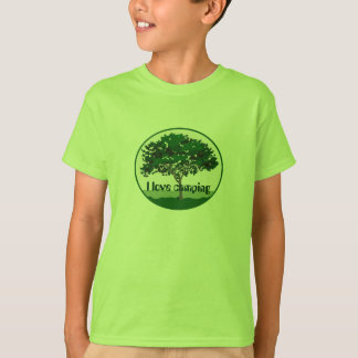 Me encantan las camisetas para niños en camping