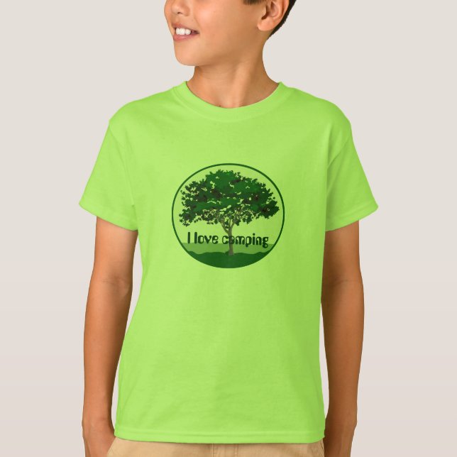 Me encantan las camisetas para niños en camping (Anverso)
