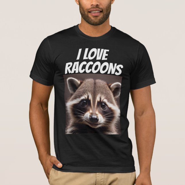 Me encantan las camisetas Raccoon Lover (Anverso)