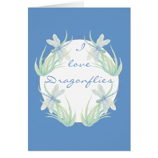 Me encantan las libélulas en color azul y verde (Frente)