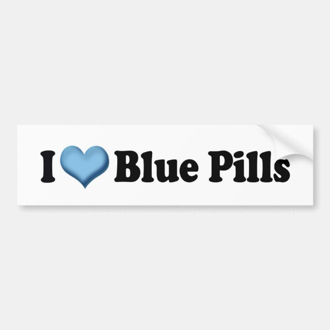 Me Encantan las Pastillas Azules Calcomanía (Frente)