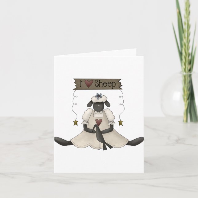 Me encantan las tarjetas de notas de oveja (Anverso)