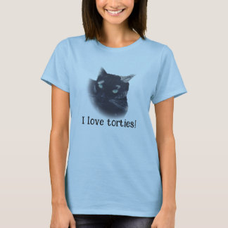 Me encantan las tortas, las camisetas de felino de