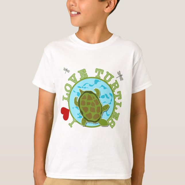 Me encantan las tortugas, camisetas y regalos (Anverso)