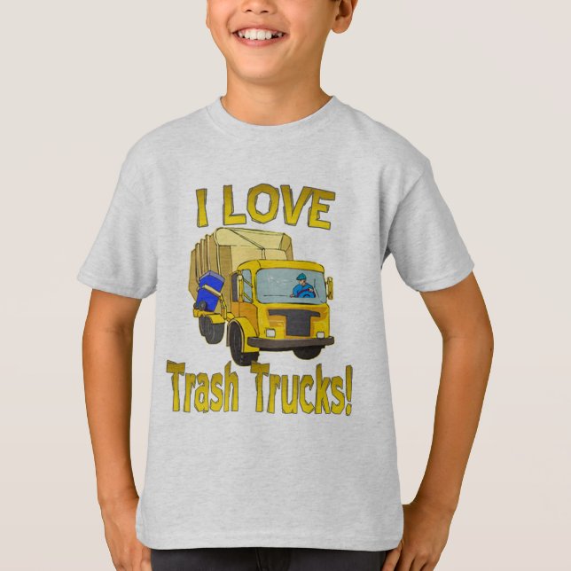Me encantan los camiones de basura camiseta de bas (Anverso)
