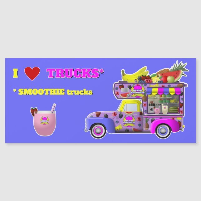 Me encantan los camiones (SMOOTHIE Trucks) imán (Anverso)