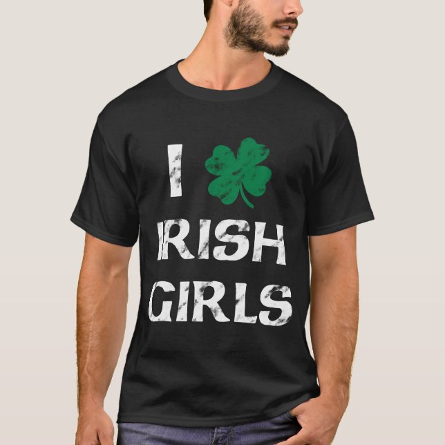 Me encantan los Chicas irlandeses con camiseta vin (Anverso)