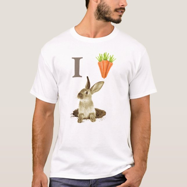me encantan los conejos camiseta de corazón de zan (Anverso)