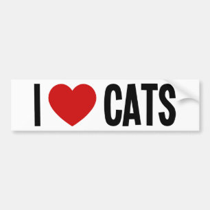 Me Encantan los Gatos ❤️ Calcomanía de Amor