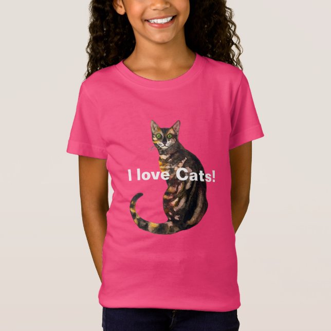 ¡Me encantan los gatos! Camiseta del gato bengalí (Anverso)