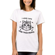 Me encantan los gatos más que las camisetas de las