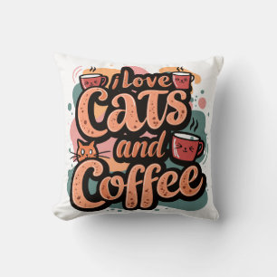 Me encantan los gatos y el almohada de café