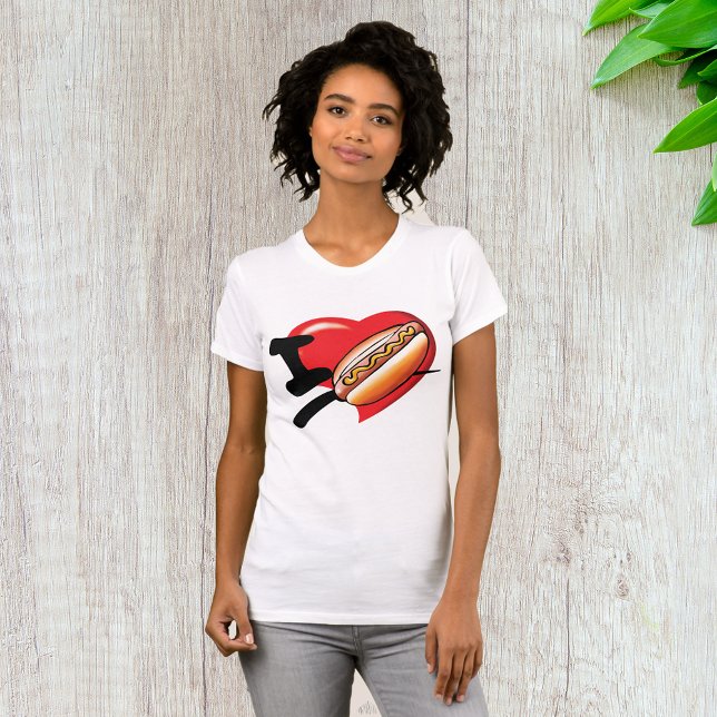 Me encantan los Hotdogs Mujeres camiseta (Subido por el creador)