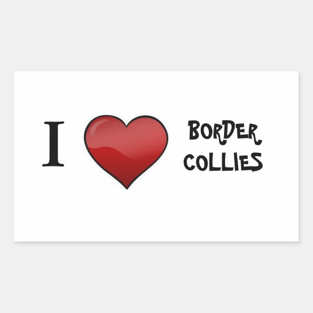 Me encantan los pegatinas de Border Collies (Anverso)