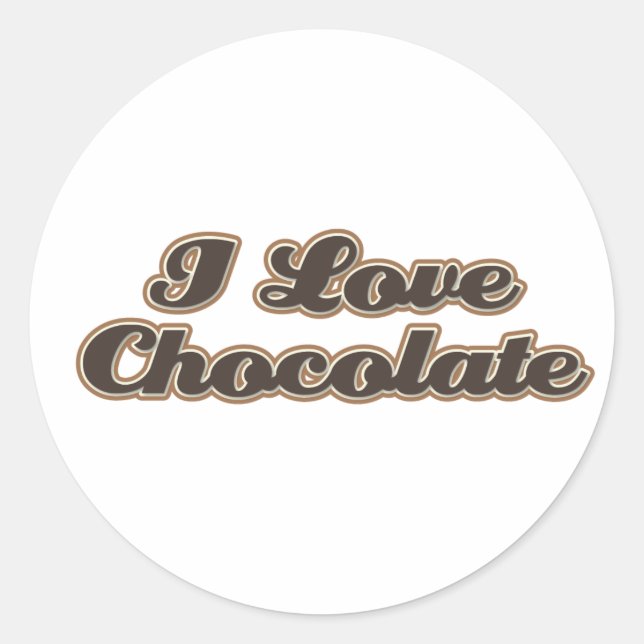 Me encantan los Pegatinas de chocolate (Anverso)