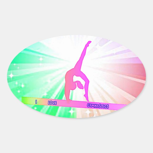 "ME ENCANTAN LOS PEGATINAS DE GIMNASTICS GLOSSY OV (Anverso)