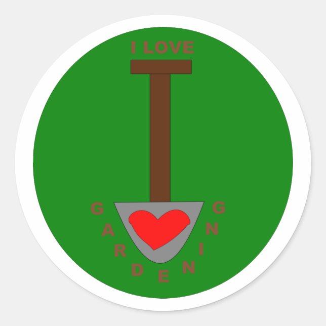 Me encantan los Pegatinas de jardinería (Anverso)