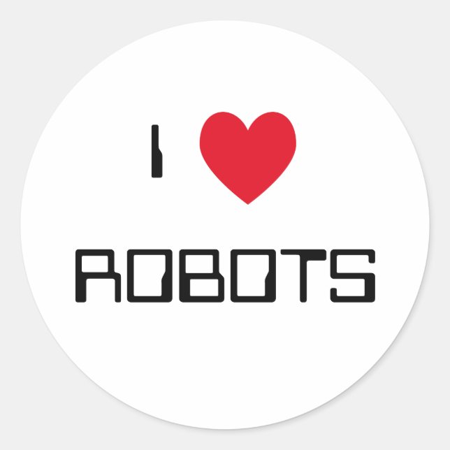 Me encantan los Pegatinas de Robots (Anverso)