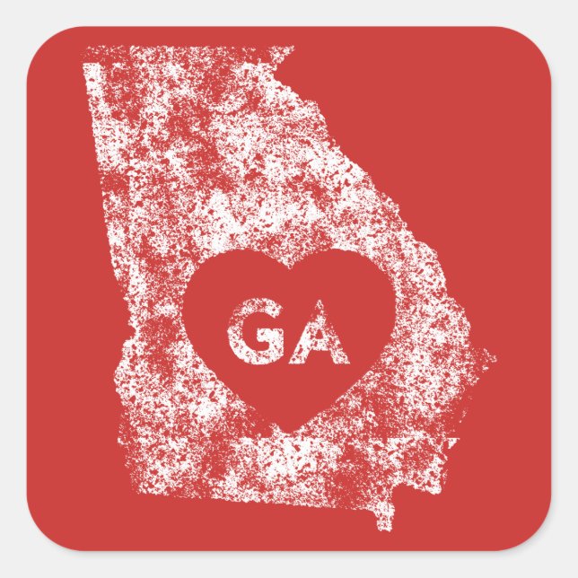 Me encantan los Pegatinas estatales de Georgia (Anverso)
