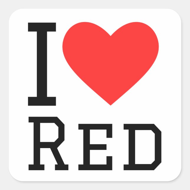 Me encantan los Pegatinas rojos (Anverso)