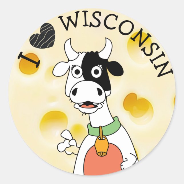 Me encantan los Pegatinas suizos de queso y vacas  (Anverso)