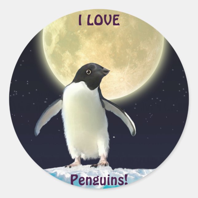 ME ENCANTAN LOS PENGUINOS Pegatinas Pingüinos. (Anverso)