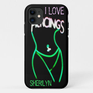 ME ENCANTAN LOS PIERCINGS Neon Lady iPhone 5 Funda