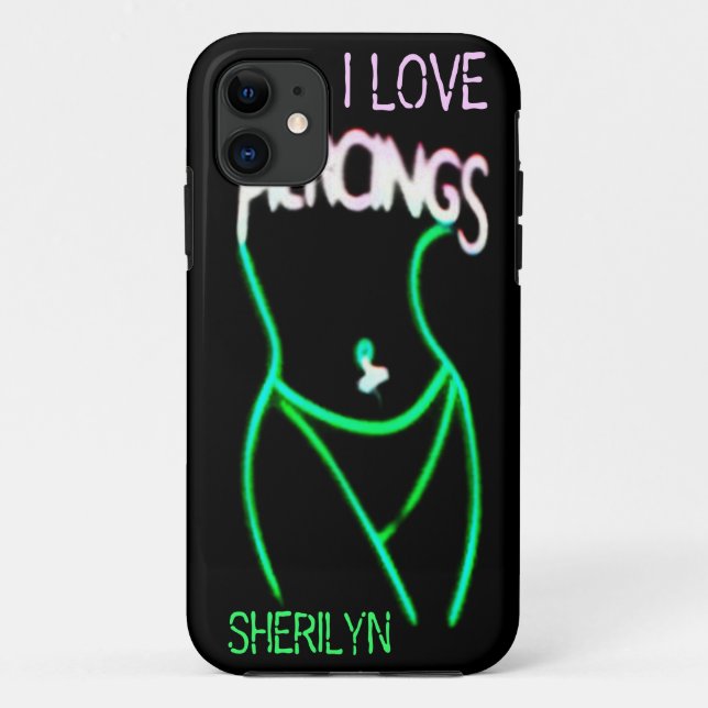 ME ENCANTAN LOS PIERCINGS Neon Lady iPhone 5 Funda (Reverso)