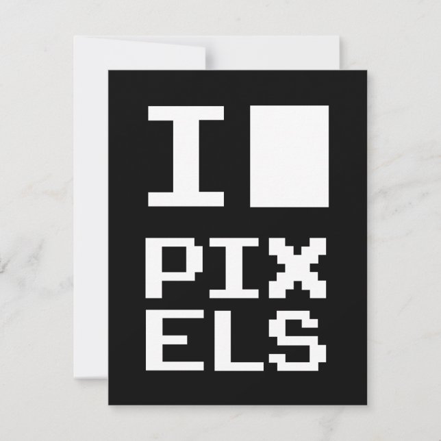 Me encantan los píxeles, diseño geek, arte de píxe (Anverso)