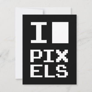 Me encantan los píxeles, diseño geek, arte de píxe