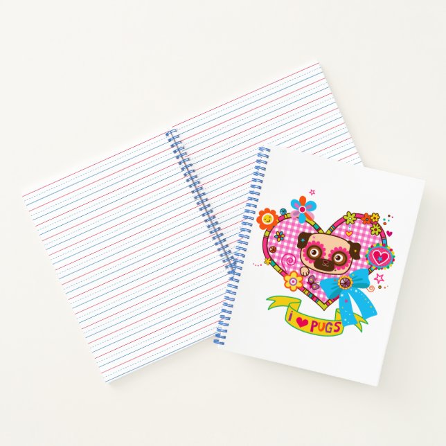 ¡Me Encantan Los Pugs! Cuaderno (Interior)