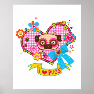 ¡Me Encantan Los Pugs! Póster