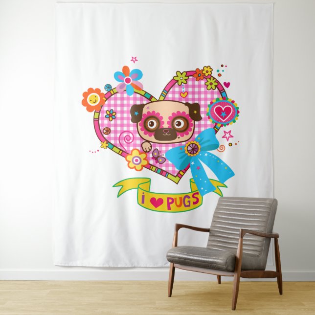 ¡Me Encantan Los Pugs! Tapiz (In situ)