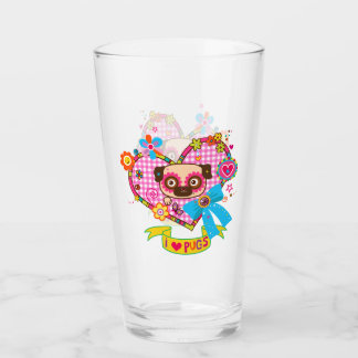 ¡Me Encantan Los Pugs! Tumbler de vidrio